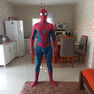 Fantasia Masculina Homem Aranha Clássico Adulto Cosplay Traje Luxo Tob