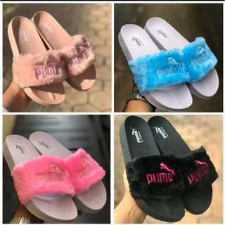 chinelo slide pelúcia feminino