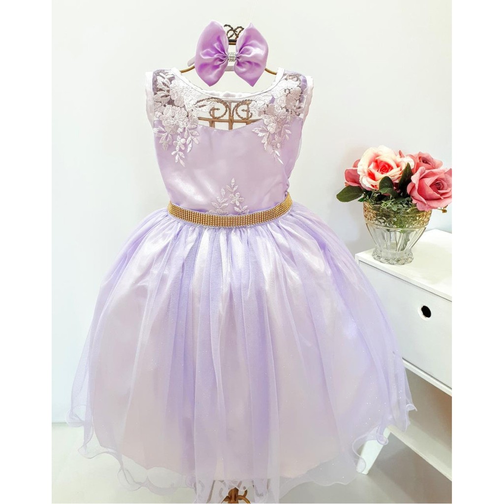 Vestido Realeza Festa Luxo Princesa Sofia E Tiara | Shopee Brasil