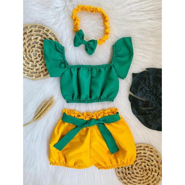 Roupa Feminina Infantil do Brasil Conjunto Seleção Brasileira Tema