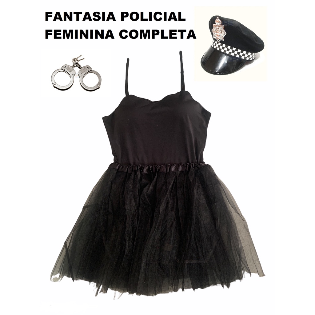 Fantasia Policial Feminina linda completa a pronta entrega festa a fantasia  Carnaval | Shopee Brasil