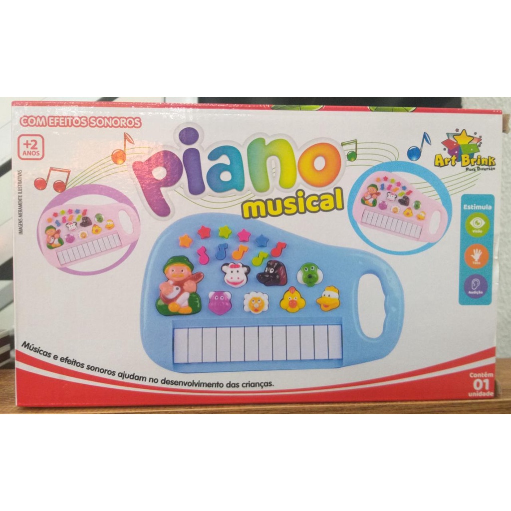 Piano Musical Infantil Sons de Animais Sitio Fazendinha - Classico