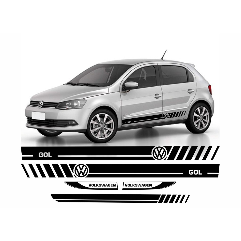Kit 5 Adesivo Vw Gol G3 G4 G5 G6 G7 Sport Faixa Acessórios | Shopee Brasil