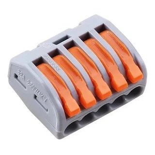 10X Conector Emenda de Fios 5 Vias Borne Derivação Sem Solda Modelo PCT215 Kit C/ 10pçs