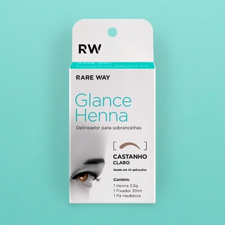 Henna Para Sobrancelhas Glance Castanho Claro Com Fixador Rare Way