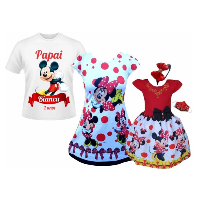 Roupa da minnie pai mae hot sale e filha