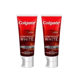 Kit 2 Creme Dental Colgate Luminous White Carvão Ativado 70g em Oferta na Shopee