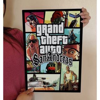 Quadro Decorativo Grand Theft Auto San Andreas Gta Ps2 30x42