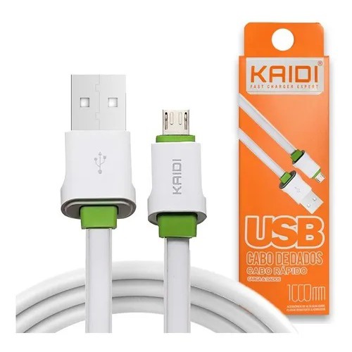 Cabo Usb Dados 1m Micro Usb V8 Kaidi Original Rápido Kd 305 Cabo Usb Dados 1m Micro Usb V8 Kaidi Original Rápido Kd 305