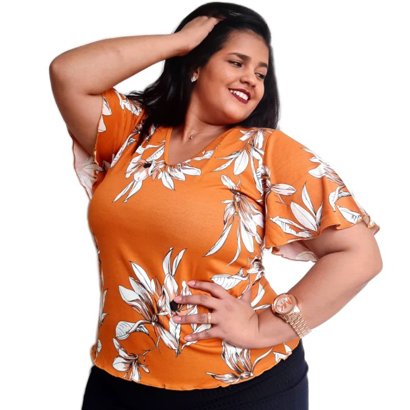 Blusa de malha sale feminina plus size