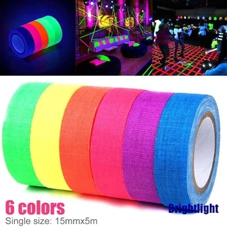 (Brightlight) Fita Reativa UV Luz Preta Fluorescente Brilha No Neon Gaffer Escuro