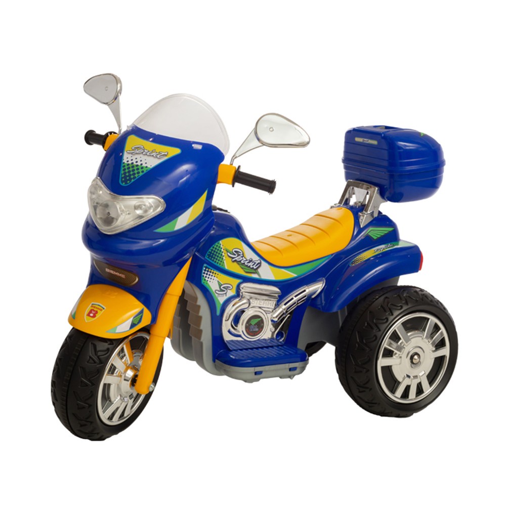 Moto Eletrica Infantil Biemme Sprint Turbo 12V Capacete Azul na