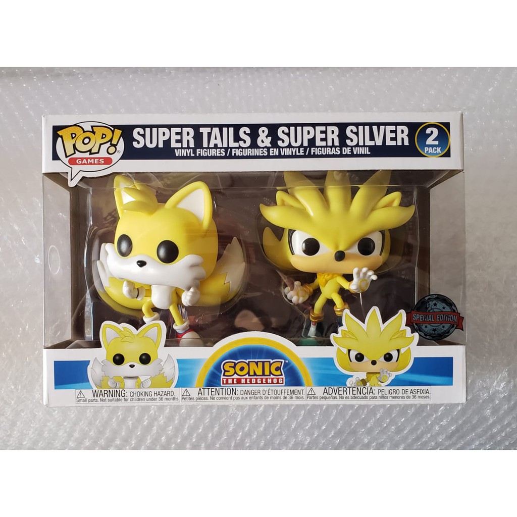 Funko Pop Super Tails & Super Silver 2 Pack Sonic Hedgehog em