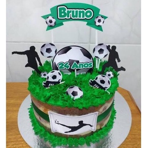 Bolo de futebol decorações de topper bola de futebol decoração do bolo para  o tema de futebol festa de aniversário dos homens menino esporte festa  fontes - AliExpress