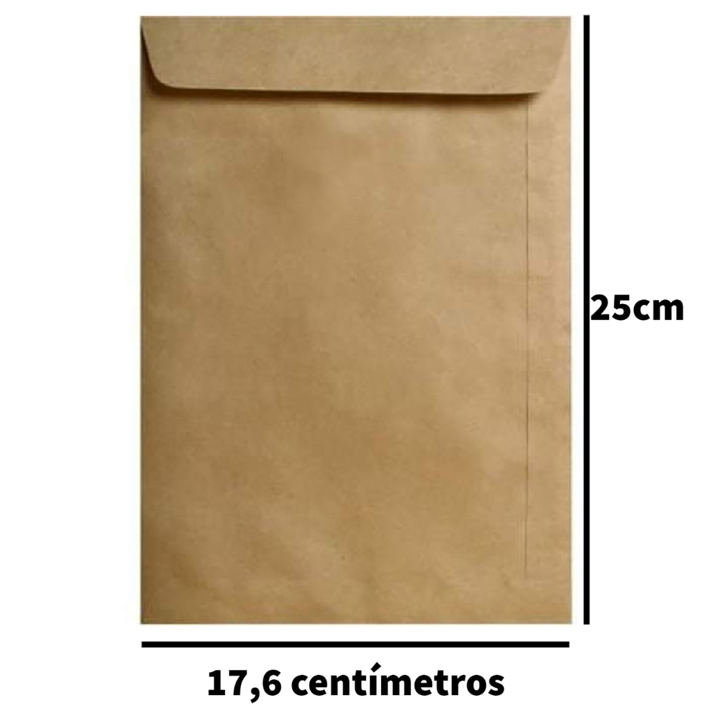 Envelope A5 Saco Kraft Pardo 17x25 Cm Tilibra Caixa Com 100 Unidades