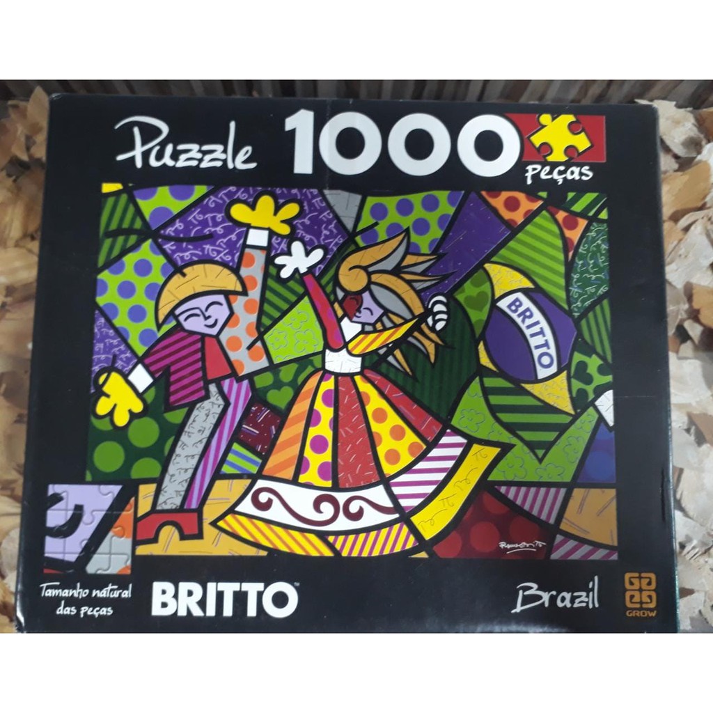 Quebra cabeça Romero Britto - Brasil 500 anos - 1000 peças | Shopee Brasil