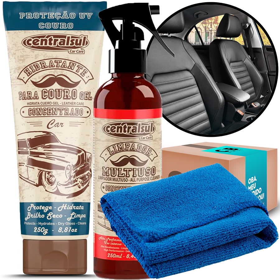 Kit 3 em 1 limpeza e hidratação de bancos de couro para carro moto ...