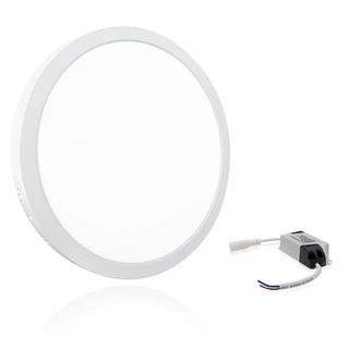 Painel Plafon 25w Led Redondo Teto Sobrepor Borda Fina Branco Frio