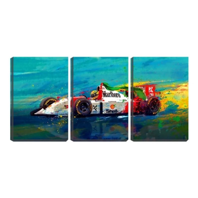 Quadros Decorativos Pintura Carro F1 Ayrton Senna Mosaico Sala Quarto