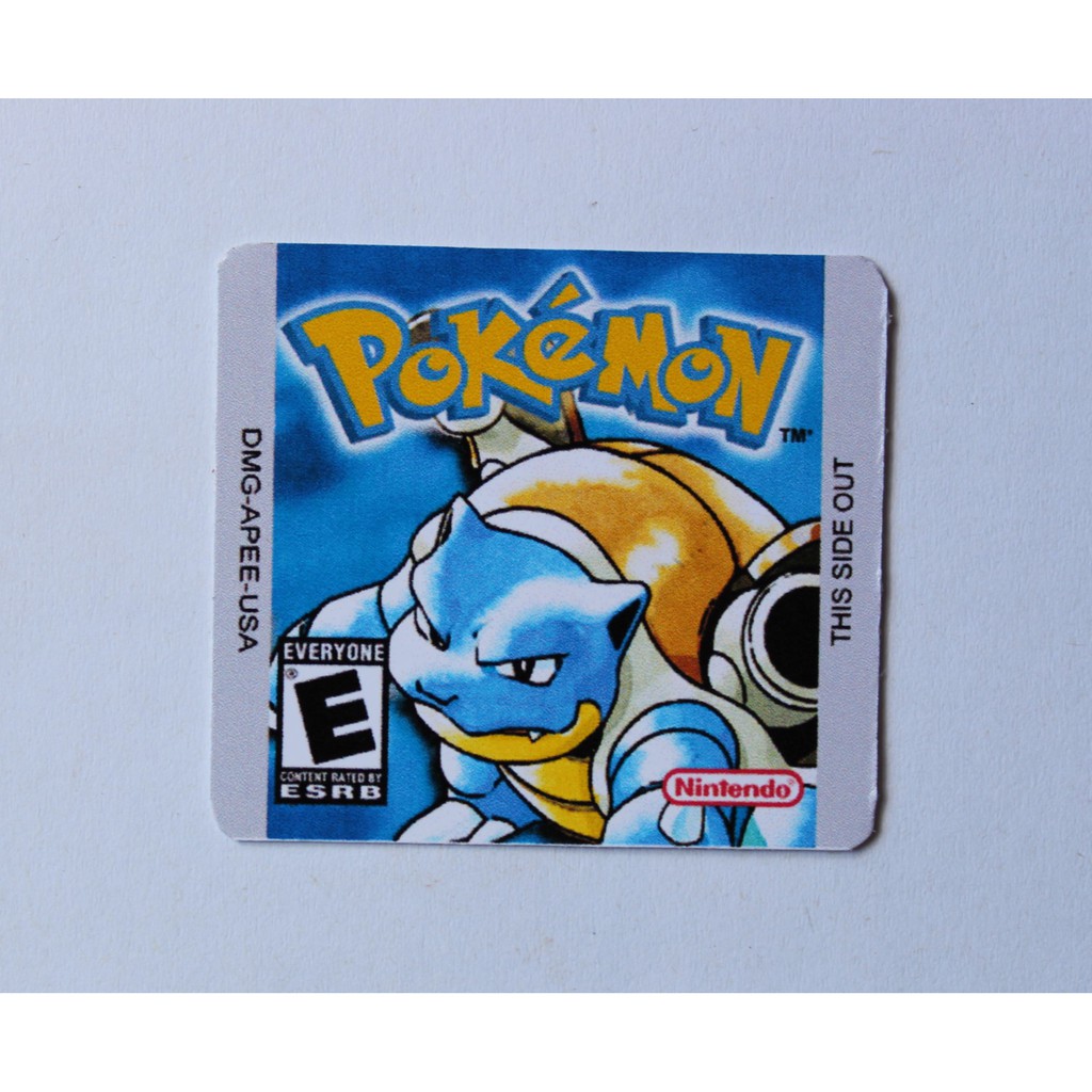 Label Etiqueta Pokémon Blue Version Para Cartucho De Game Boy / Gbc / Game Boy Color Nintendo