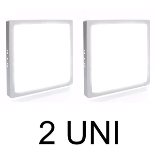 Kit 2 Painel Plafon 18w Led Quadrado Sobrepor Branco Frio Teto Decoração Casa Loja