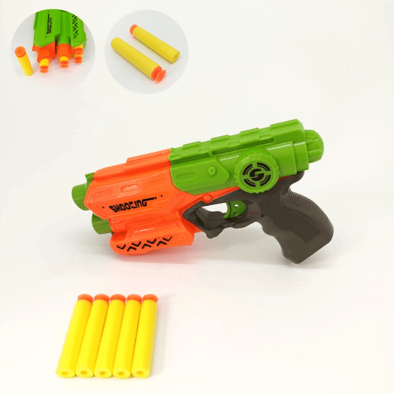 Arminha Tipo Nerf Pistola 6 Dardos Tiro Ao Alvo Brinquedos