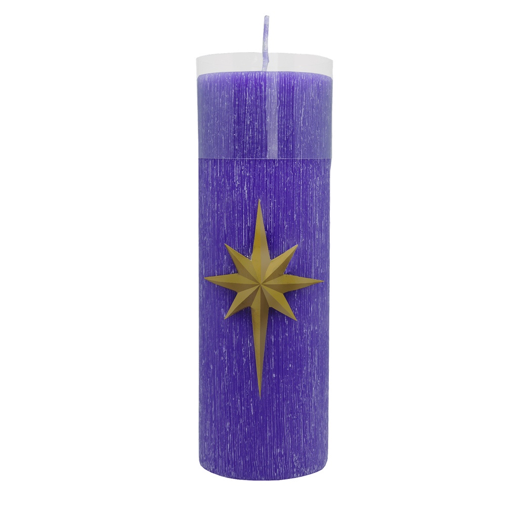 Vela Advento 20 cm x 7 cm Roxa Texturizada - Estrela | Shopee Brasil