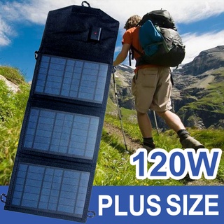 Novo Carregador De Painel Solar De 120W Tamanho Grande Dobrável USB De Carregamento Seguro Bateria De 5V Celular Para Acampamento Externo Família