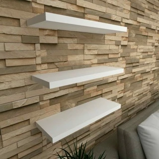 KIT 3 Prateleiras MDF 100% com suporte para Decorar Sala ,Quarto