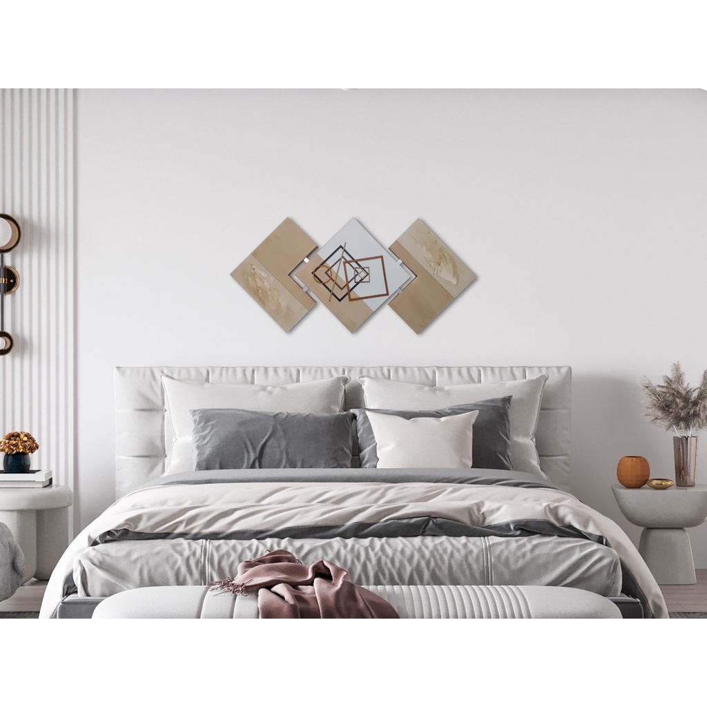Quadro Abstrato Para Interiores Quarto e Sala Bege 60x120 cm | Shopee ...