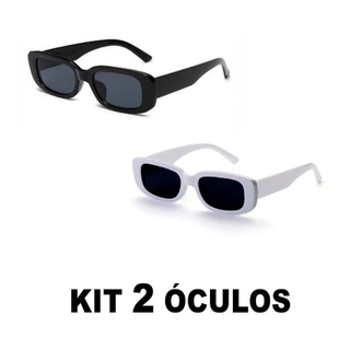 Kit 2 Óculos Retrô Vintage Preto + Branco De Sol Proteção Uv Pronta Entrega