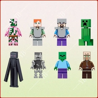 Série Minecraft Minifiguras De Blocos De Construção Montados Para Crianças nano Amigos Modelo De Brinquedos