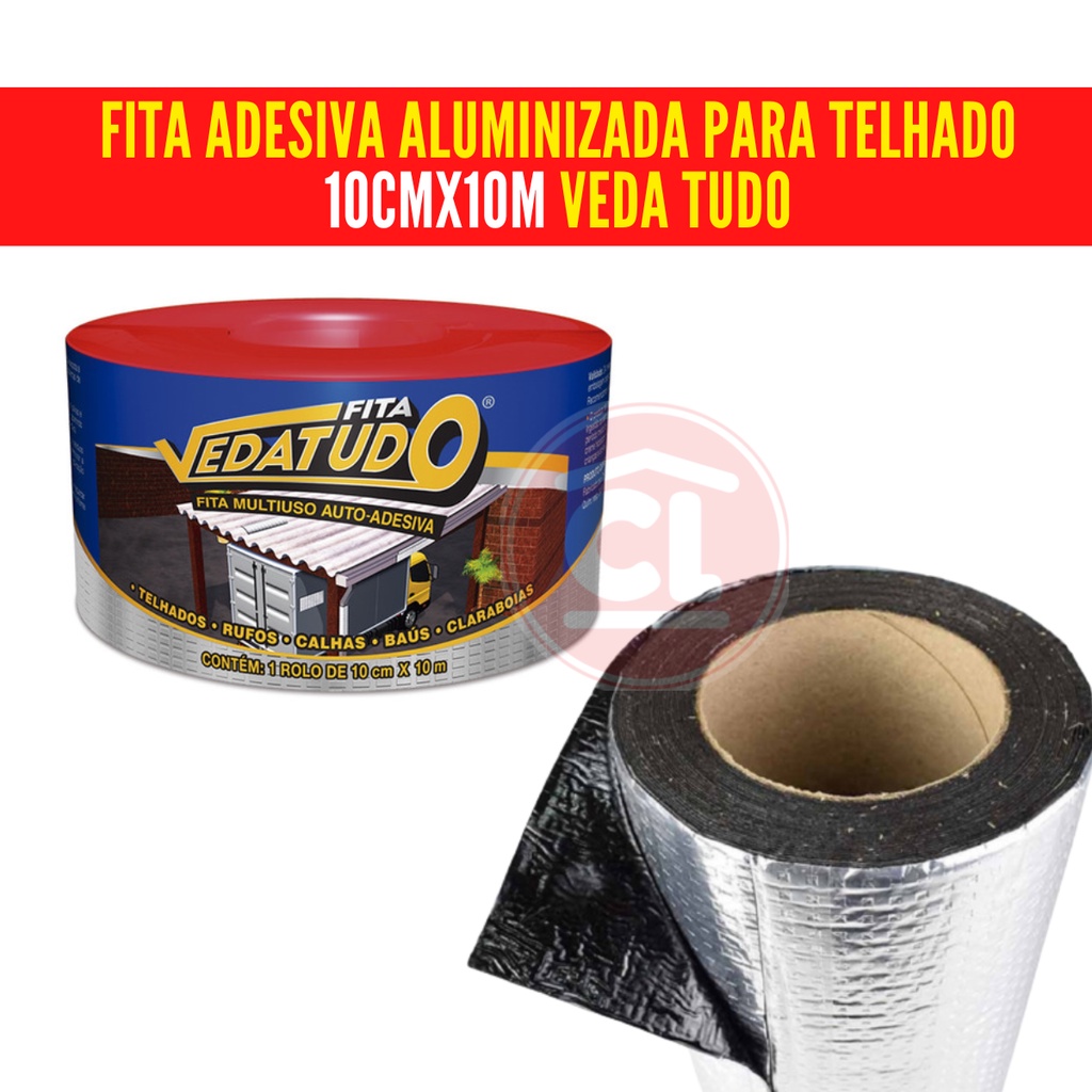 Fita Adesiva Aluminizada Para Telhado 10cmx10m Veda Tudo | Shopee Brasil