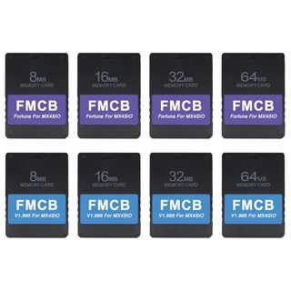 Cartão N FMCB V1 966 Fortuna SD Adaptador Para Console PS2 Slim Fat MX4SIO SIO2SD