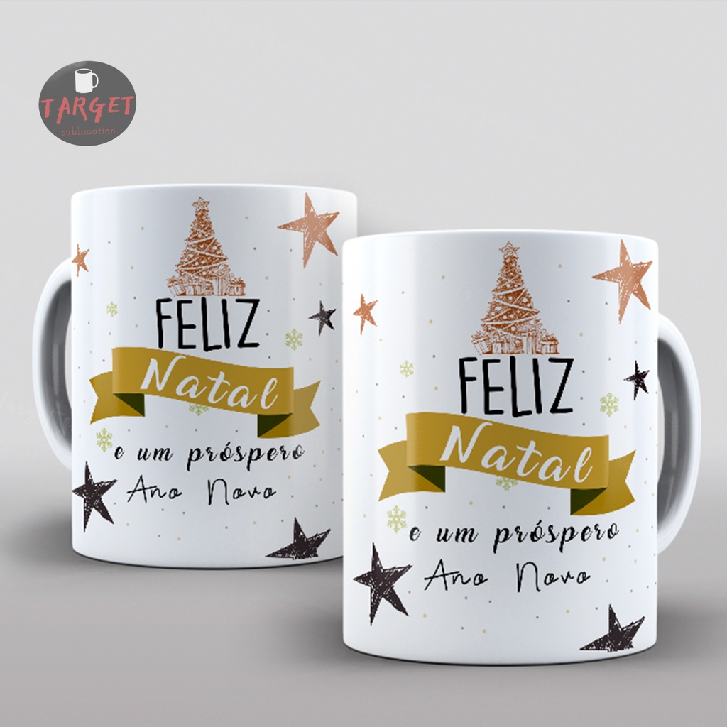 Caneca para Colorir Feliz Natal - Canecas 24 Horas