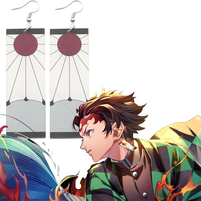Brincos Tanjiro Hanafuda Cosplay Kimetsu no Yaiba [Demon Slayer]