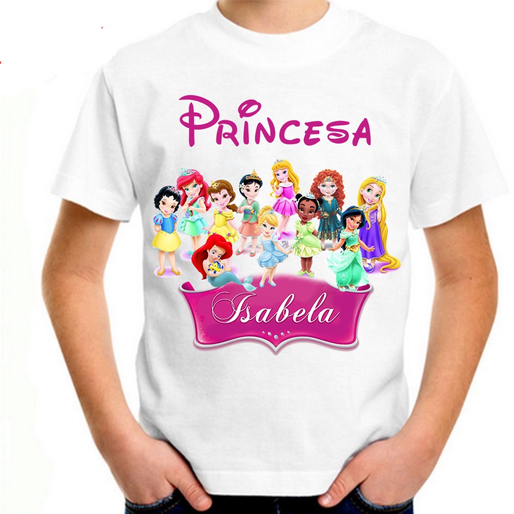Camiseta personalizada princesas Shopee Brasil