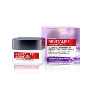 Hidratante Facial Anti-idade L'Oréal Paris Revitalift Hialurônico Diurno FPS 20, 49g em Oferta na Shopee