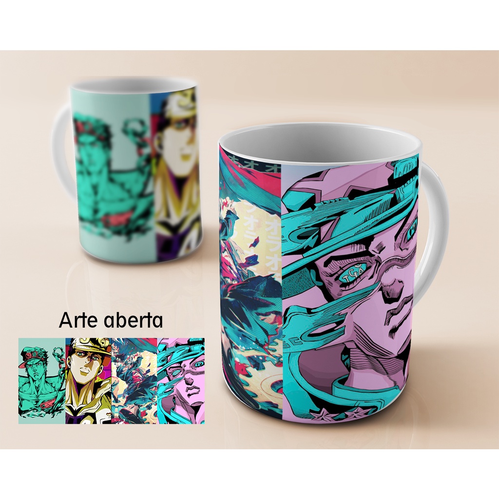 Caneca JoJo's Bizarre Jotaro e Jolyne