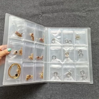 84/160/288 Grade Transparente Livro De Armazenamento De Jóias Auto Vedação Saco Para Colar Anel Foto Cartão Organizador