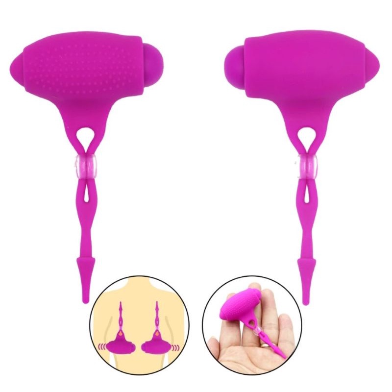 Vibrador Grampo De Mamilo Peito Com Regulador De Silicone BDSM À prova D’Água Portátil