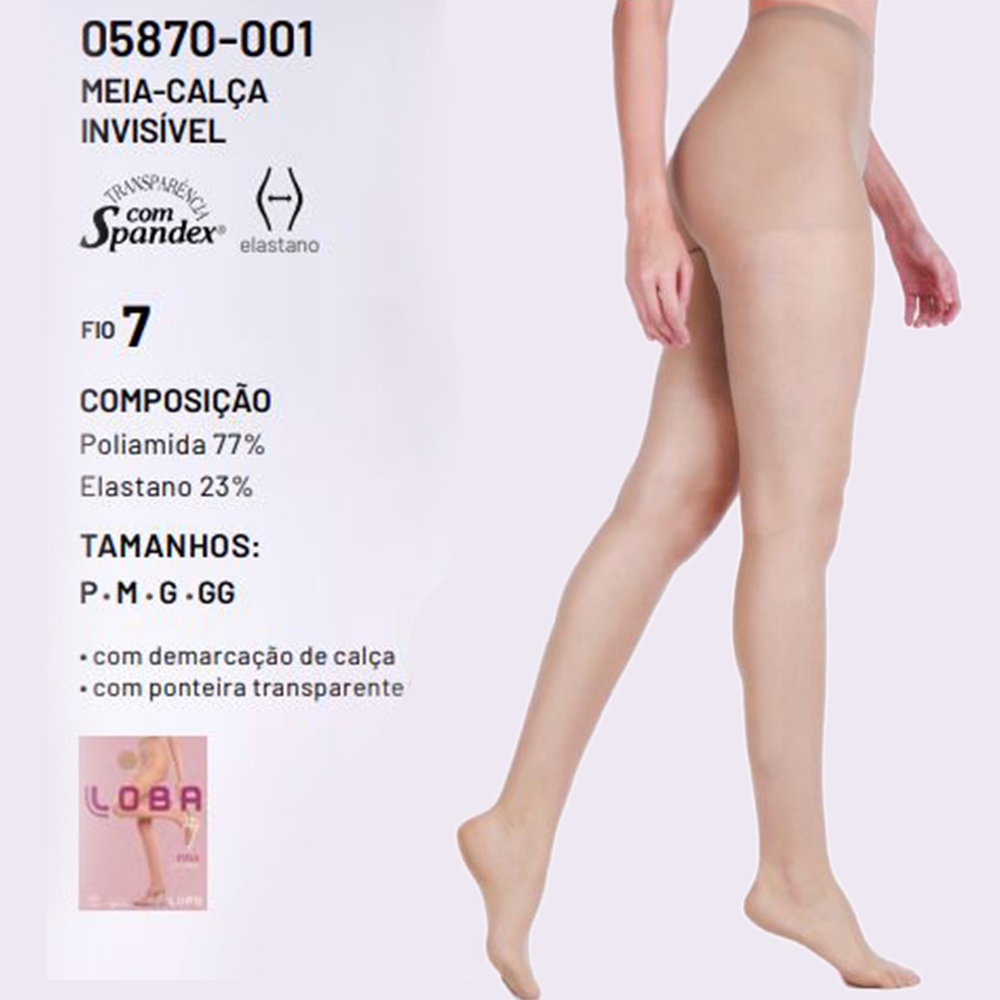 Meia Calça Invisível Loba Com Elastano Fio 7 05870-001