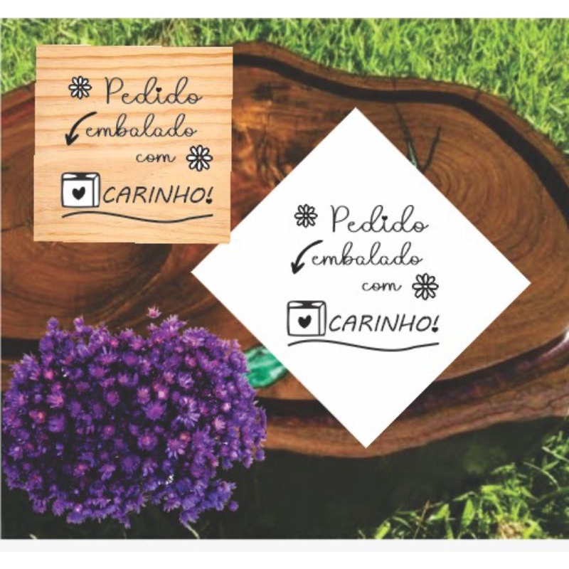 Carimbo decorativo embalagens, bolsas, tags, caixas