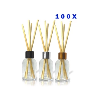 100 Frascos vidro mini aromatizador 30ml com vareta e tampa furada para lembrancinhas festas e casamentos