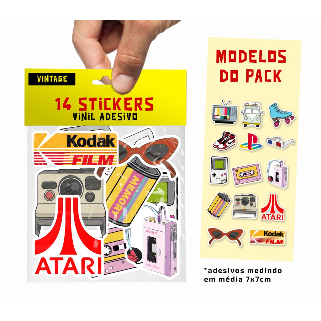 Kit com 14 Adesivos Stickers Vintage | Shopee Brasil