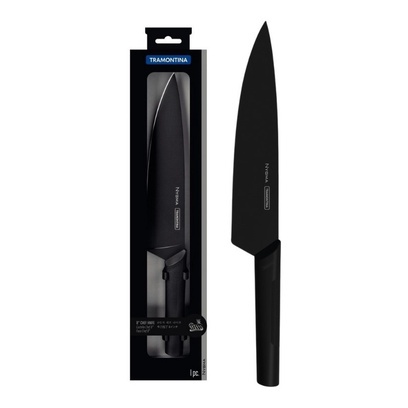 Faca De Corte Tramontina Chef 8 Pol Preta Aço Inox Nygma 