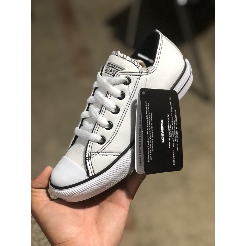 Tênis Infantil Branco Couro All Star Converse Masculino Feminino Chuck ...
