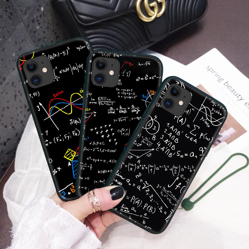 Capa Flexível Matemática Para Iphone 12 Mini 11 Pro Xr Xs Max 2lm
