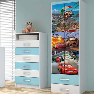 Quarto Infantil Menino Carro McVeloz Com Cama e Guarda Roupa