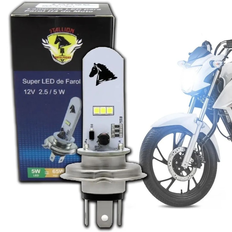 Lampada Farol Led Moto H4 Super Branca Cb 300 Twister Xj6 Xr | Shopee ...